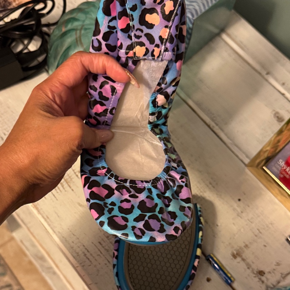 Colorful Leopard Print Women's Flats 4/$70